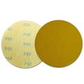 Continental Abrasives 5" 180 Grit C-Weight Gold Aluminum Oxide Stearate Coated Hook & Loop Disc No Hole SD-50HGN180